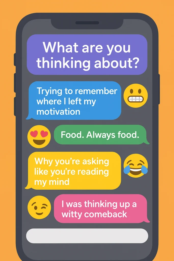 funny responses to what are you thinking about
